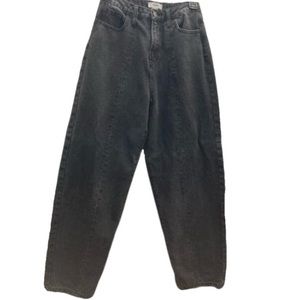 Black high waist straight leg baggy jeans - size 25 (xs)